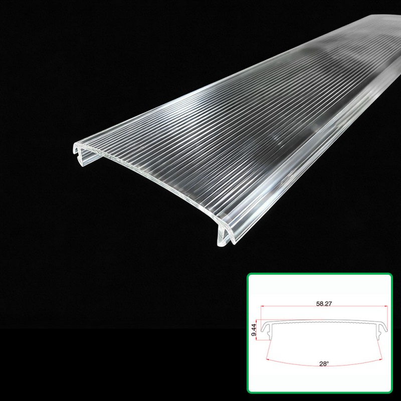 Abat-jour extrudé transparent en polycarbonate